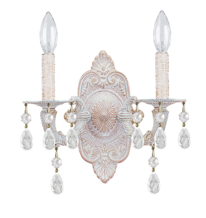 Crystorama - 5022-AW-CL-SAQ - Two Light Wall Mount - Paris Market - Antique White