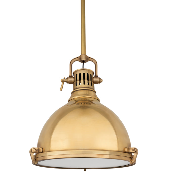 Hudson Valley - 2212-AGB - One Light Pendant - Pelham - Aged Brass