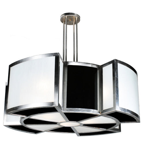 Meyda Tiffany - 103374 - Eight Light Pendant - Targette - Steel,Satin Stainless Steel