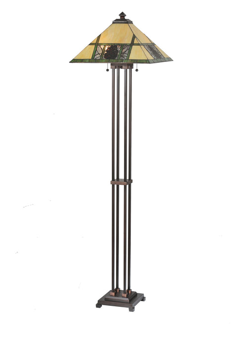 Meyda Tiffany - 106488 - Two Light Floor Lamp - Pinecone Ridge - Mahogany Bronze