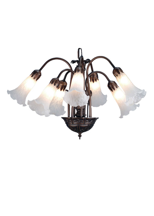 Meyda Tiffany - 11621 - Seven Light Chandelier - White Pond Lily - Antique