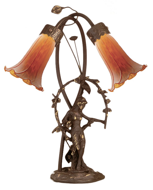 Meyda Tiffany - 11822 - Two Light Accent Lamp - Trellis Girl Lily - Amber