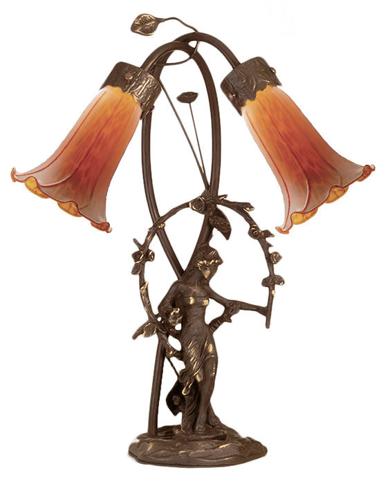 Meyda Tiffany - 11822 - Two Light Accent Lamp - Trellis Girl Lily - Amber