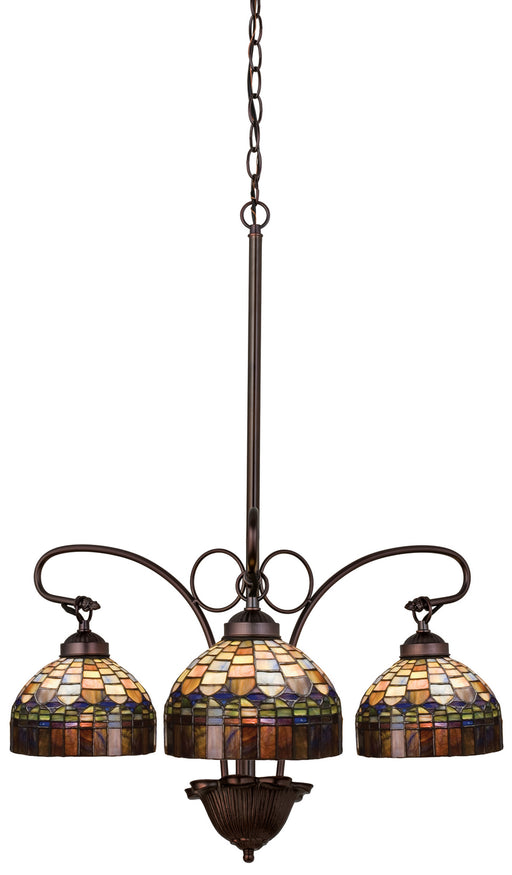 Meyda Tiffany - 19037 - Three Light Chandelier - Tiffany Candice - Mahogany Bronze