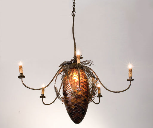 Meyda Tiffany - 19829 - Five Light Chandelier - Pinecone - Antique Copper
