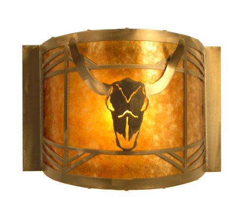 Meyda Tiffany - 20760 - One Light Wall Sconce - Steer Skull - Antique Copper