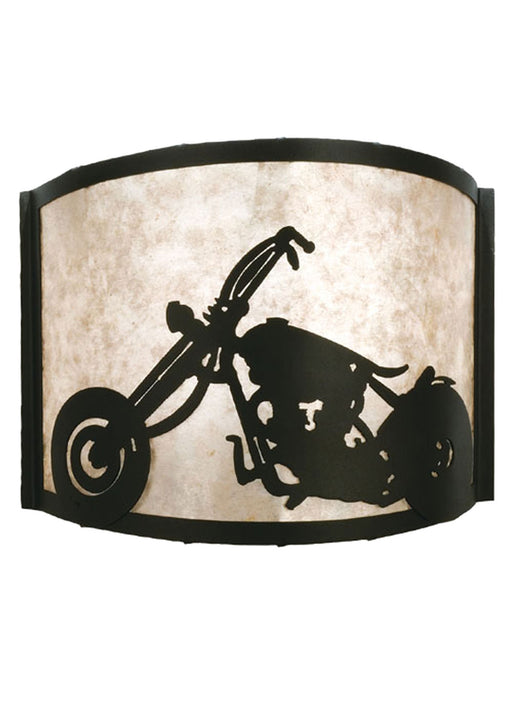 Meyda Tiffany - 23826 - One Light Wall Sconce - Motorcycle - Black/Silver Mica