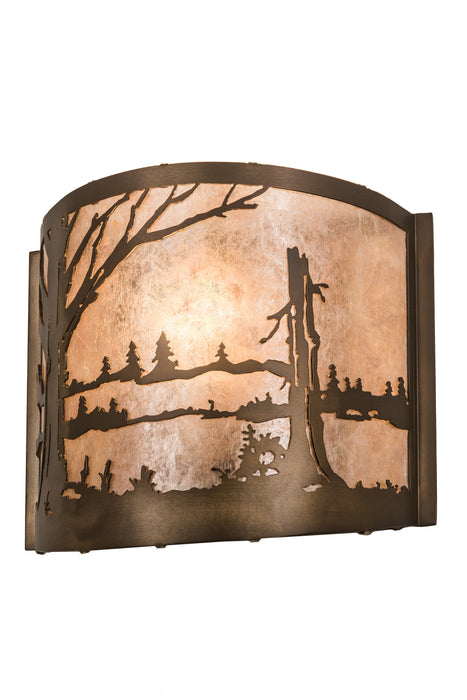 Meyda Tiffany - 23886 - One Light Wall Sconce - Quiet Pond - Antique Copper/Silver Mica