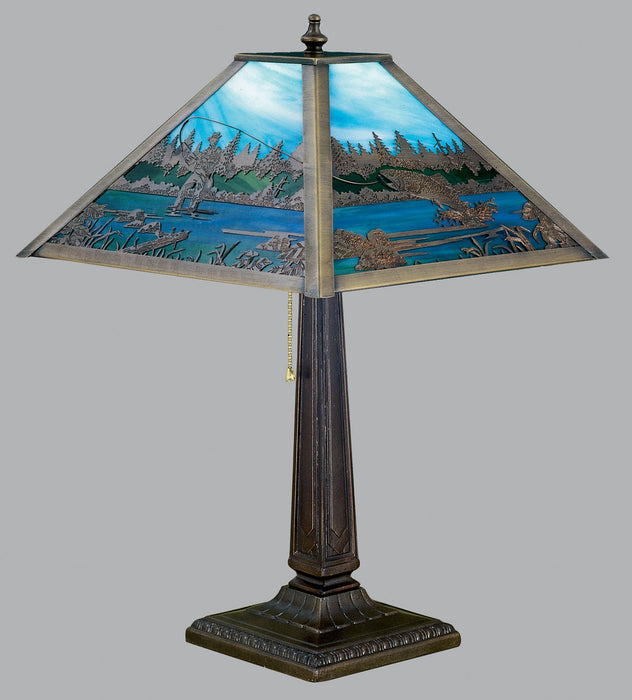 Meyda Tiffany - 26760 - Table Lamp - Fly Fishing Creek - Craftsman Brown