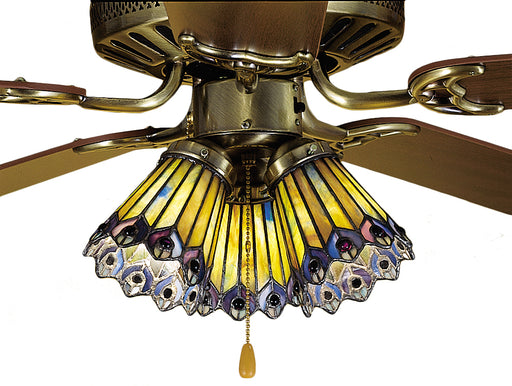 Meyda Tiffany - 27474 - Fan Light Shade - Tiffany Jeweled Peacock - Green/Blue Purple/Blue Purple/Blue Purp