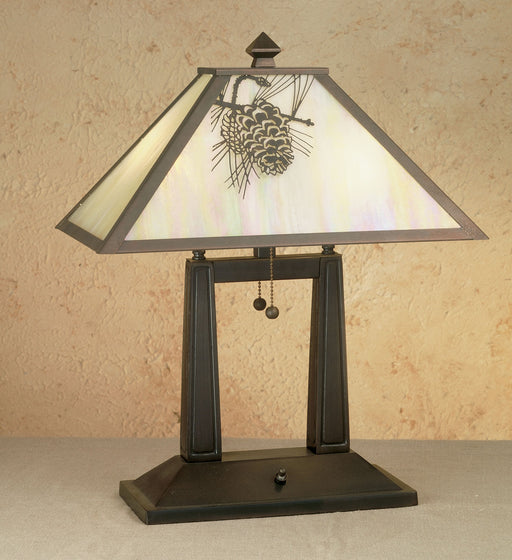 Meyda Tiffany - 28643 - Two Light Table Lamp - Winter Pine - Timeless Bronze