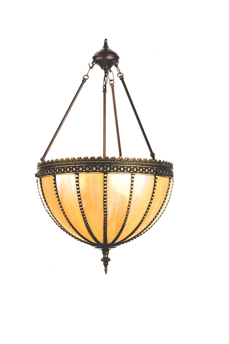 Meyda Tiffany - 28691 - Three Light Inverted Pendant - Gothic - Craftsman Brown