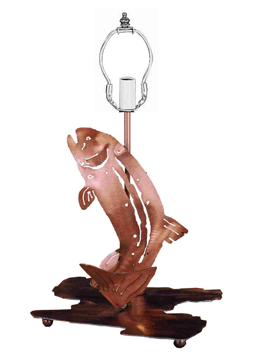 Meyda Tiffany - 29080 - Two Light Table Base - Leaping Trout - Antique Copper