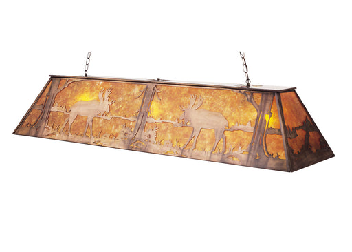 Meyda Tiffany - 30333 - Nine Light Pendant - Moose At Lake - Antique Copper