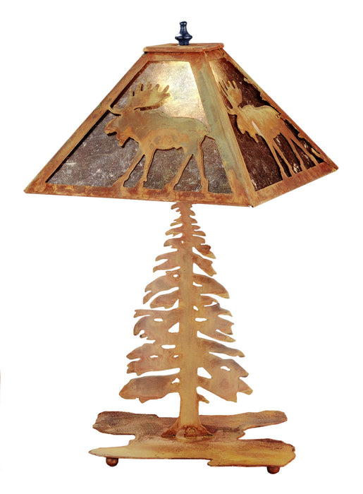 Meyda Tiffany - 32527 - Two Light Table Lamp - Lone Moose - Rust/Silver Mica