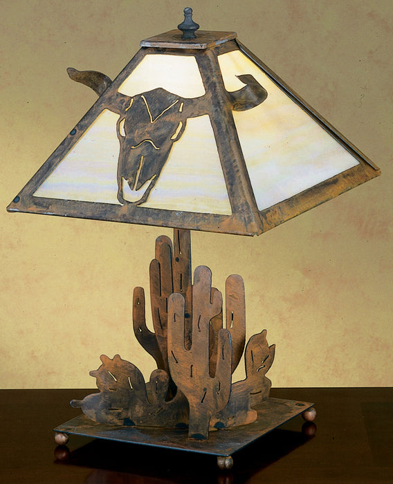 Meyda Tiffany - 32795 - One Light Table Lamp - Steer Skull - Rust