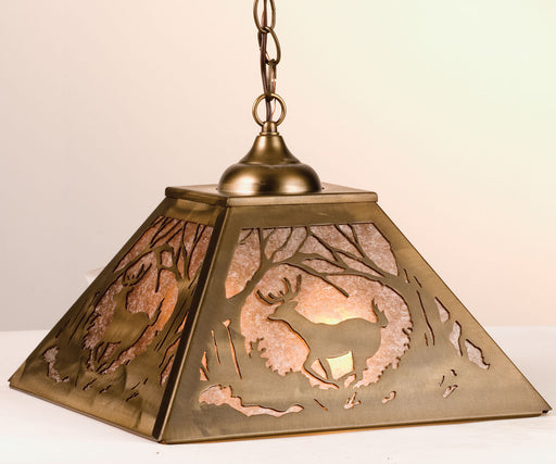 Meyda Tiffany - 38690 - Two Light Pendant - Deer At Dawn - Antique Copper