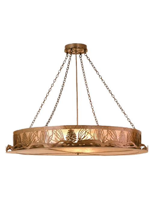 Meyda Tiffany - 49247 - Six Light Semi-Flushmount - Mountain Pine - Antique Copper