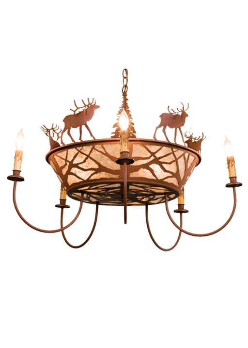 Meyda Tiffany - 50040 - Eight Light Chandelier - Elk On The Loose - Rust