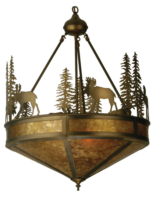 Meyda Tiffany - 51026 - Eight Light Inverted Pendant - Wandering Moose - Antique Copper