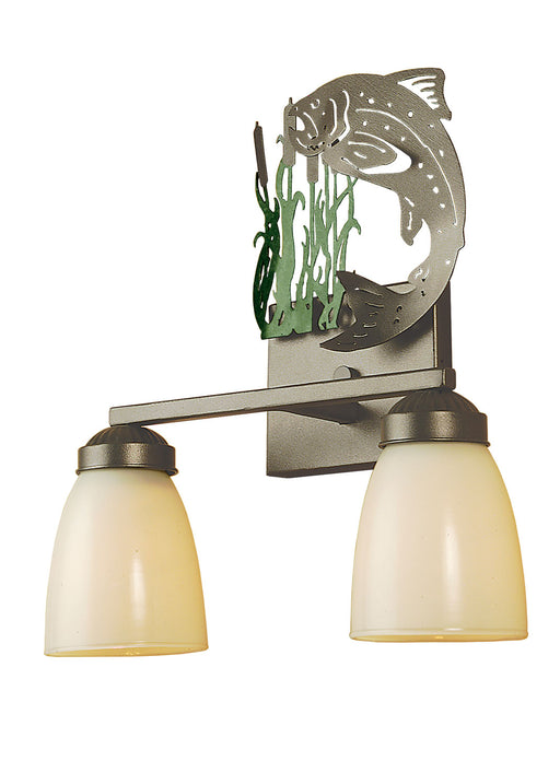 Meyda Tiffany - 51067 - Two Light Vanity - Leaping Trout - Pewter