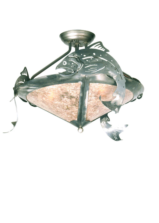 Meyda Tiffany - 51074 - Three Light Semi-Flushmount - Catch Of The Day - Steel