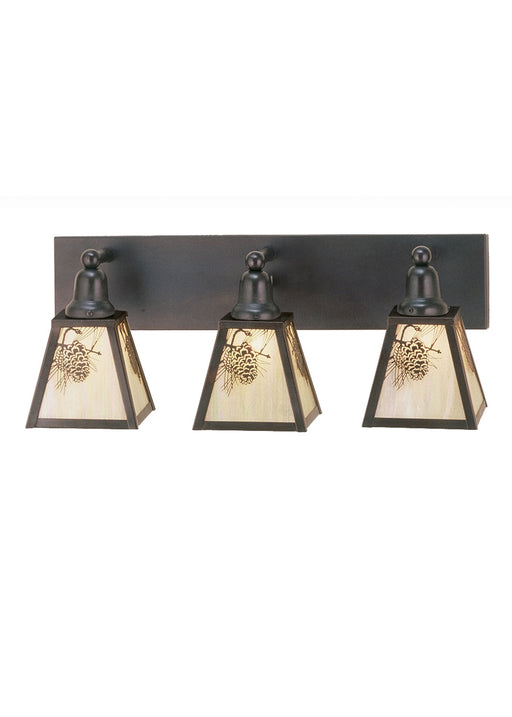 Meyda Tiffany - 52459 - Three Light Wall Sconce - Winter Pine - Mahogany Bronze