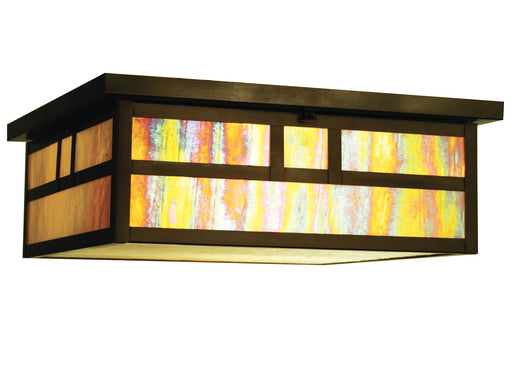 Meyda Tiffany - 66327 - Two Light Flushmount - Hyde Park - Craftsman Brown