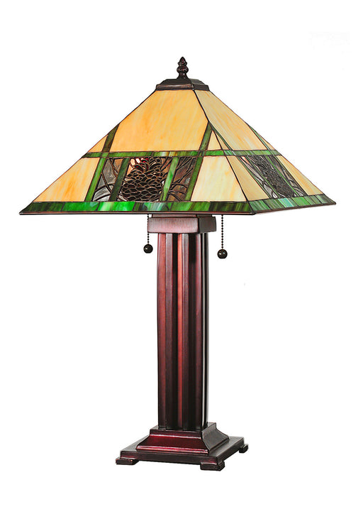 Meyda Tiffany - 67851 - Two Light Table Lamp - Pinecone Ridge - Antique