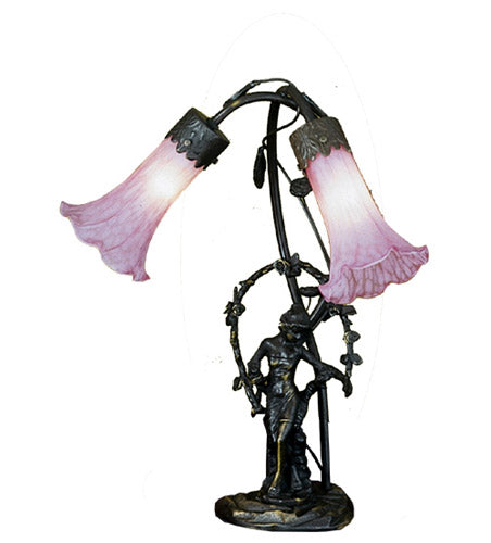 Meyda Tiffany - 68596 - Two Light Accent Lamp - Trellis Girl Lily - Timeless Bronze