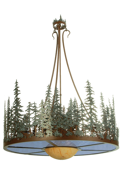 Meyda Tiffany - 70712 - Four Light Inverted Pendant - Pine Lake - Rust