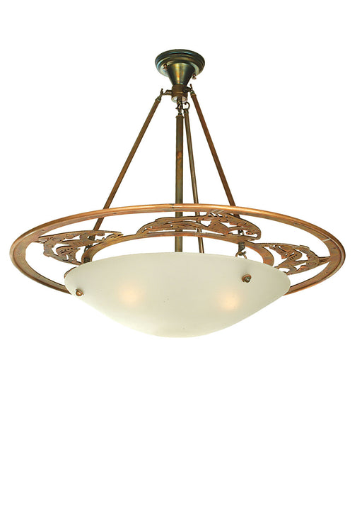 Meyda Tiffany - 70922 - Three Light Semi-Flushmount - Metro Fusion - Vintage Copper,Transparent Copper