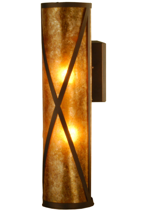 Meyda Tiffany - 72363 - Two Light Wall Sconce - Diamond Mission - Mahogany Bronze/Amber Mica