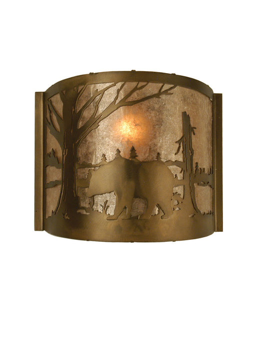 Meyda Tiffany - 73308 - One Light Wall Sconce - Bear At Lake - Antique Copper