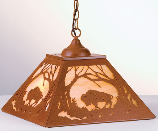 Meyda Tiffany - 73995 - Two Light Pendant - Buffalo At Dawn - Earth
