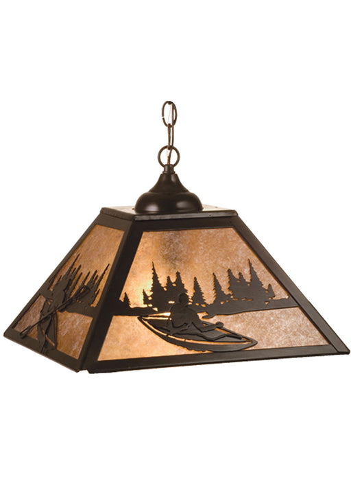 Meyda Tiffany - 74156 - Two Light Pendant - Kayak On Lake - Timeless Bronze/Silver Mica