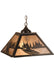 Meyda Tiffany - 74156 - Two Light Pendant - Kayak On Lake - Timeless Bronze/Silver Mica