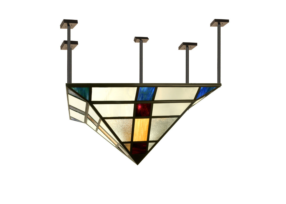 Meyda Tiffany - 78190 - Eight Light Semi-Flushmount - Polaris - Black/Glass