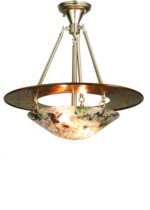 Meyda Tiffany - 81216 - Three Light Semi-Flushmount - Metro Fusion - Nickel,Transparent Copper