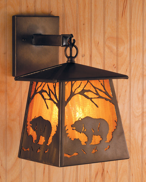 Meyda Tiffany - 81343 - One Light Wall Sconce - Grizzly Bear At Dawn - Antique Copper
