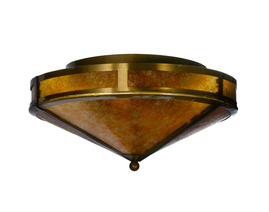 Meyda Tiffany - 81664 - Two Light Flushmount - Mission - Transparent Brass