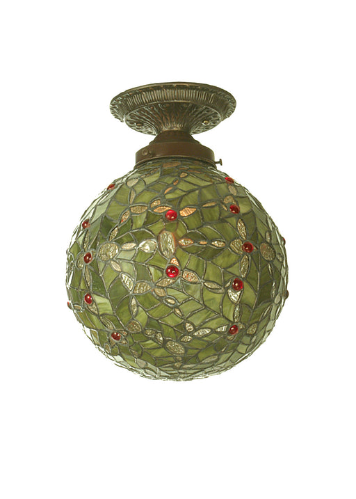 Meyda Tiffany - 81754 - One Light Flushmount - Holly Ball - Antique