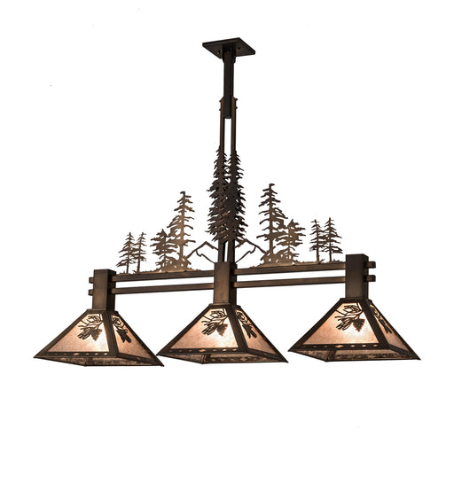 Meyda Tiffany - 82171 - Three Light Island Pendant - Winter Pine - Antique Copper