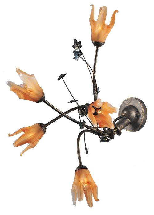 Meyda Tiffany - 82751 - Five Light Wall Sconce - Blossoming Tigerlily - Antique,French Bronzed