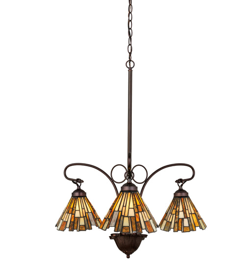 Meyda Tiffany - 98058 - Three Light Chandelier - Delta - Mahogany Bronze