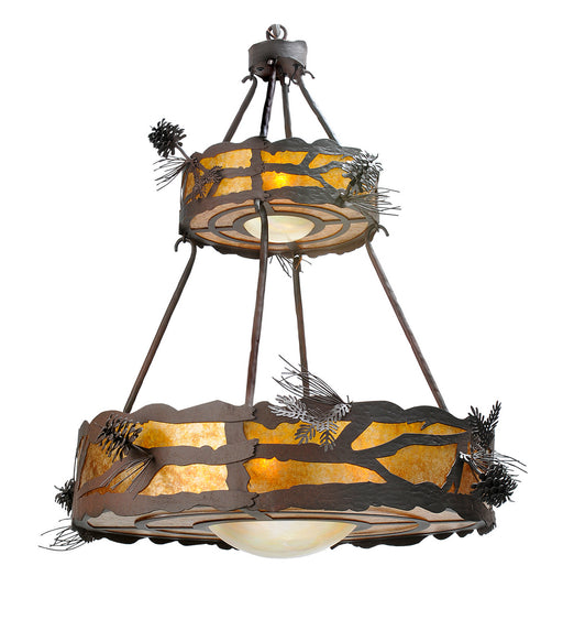 Meyda Tiffany - 98873 - Seven Light Chandelier - Woodland Pine - Rust,Wrought Iron