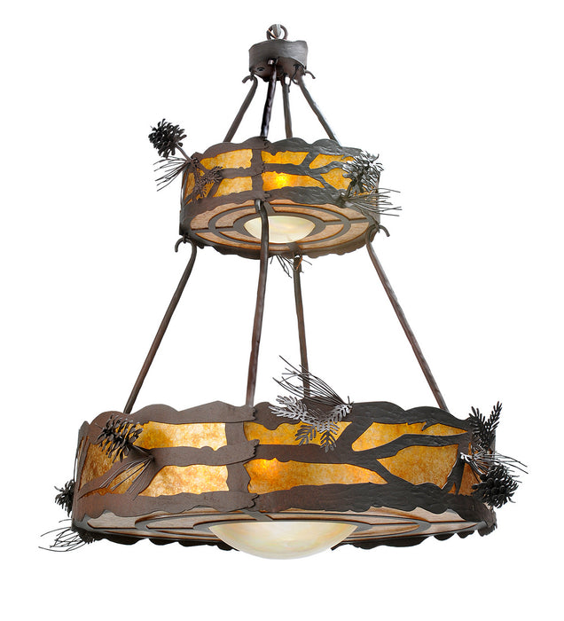 Meyda Tiffany - 98873 - Seven Light Chandelier - Woodland Pine - Rust,Wrought Iron