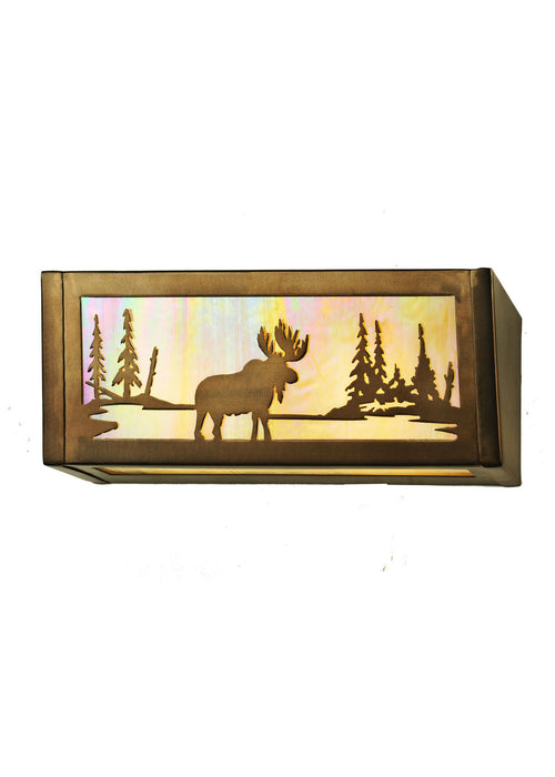 Meyda Tiffany - 98902 - Two Light Vanity - Moose At Lake - Antique Copper