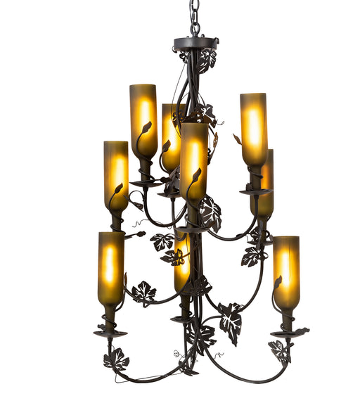 Meyda Tiffany - 99035 - Nine Light Chandelier - Tuscan Vineyard - Black