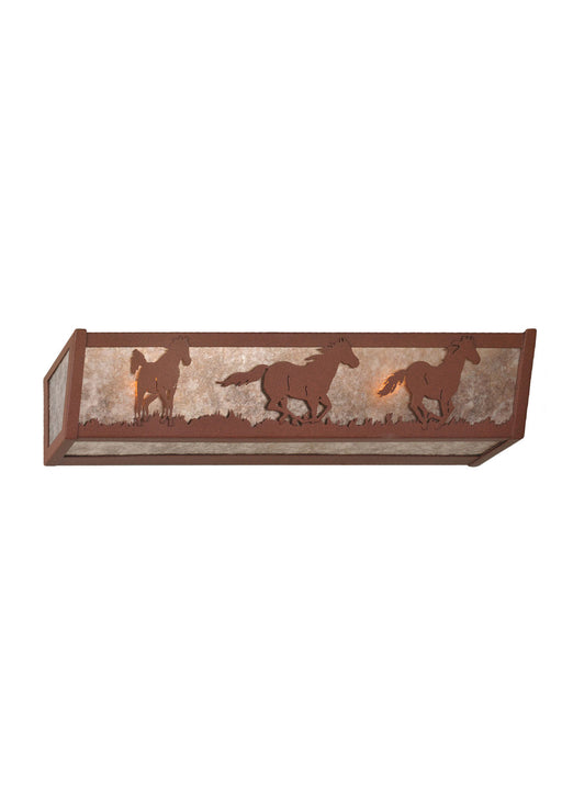 Meyda Tiffany - 99070 - Four Light Vanity - Running Horses - Rust